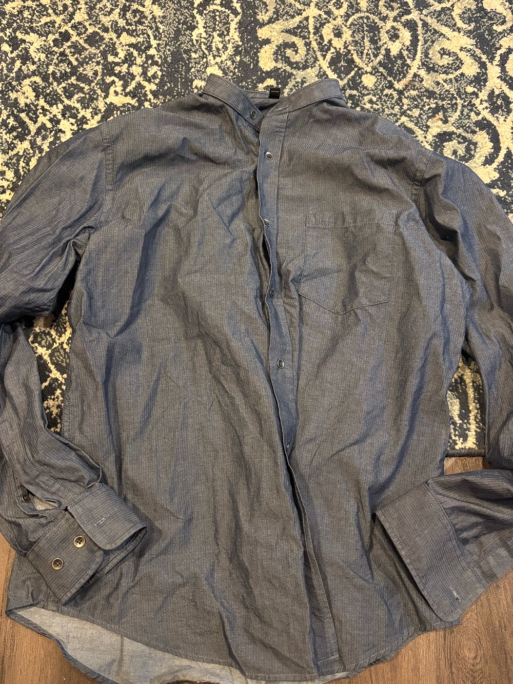 Banana Republic Men's Button-Down Shirt in Charcoal Blue